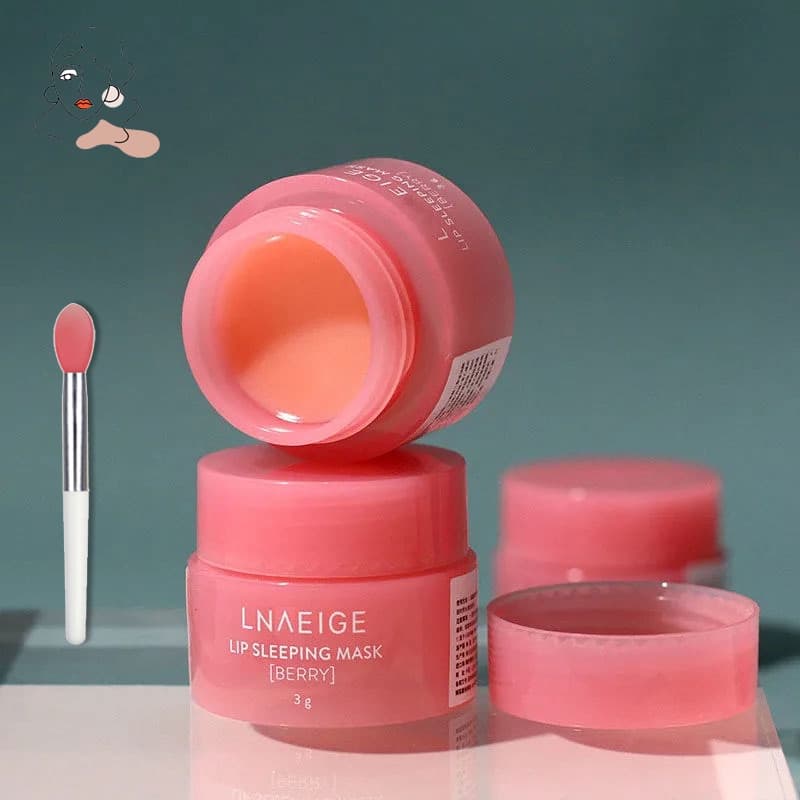 Máscara Para Os Lábios Da Coreia Do Sul De Sono Noturno Manutenção Hidratante Brilho Labial Creme Morango 3g