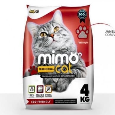 Areia Sanitária higiênica Mimo cat Perfumada Eco friendly grãos 4kg