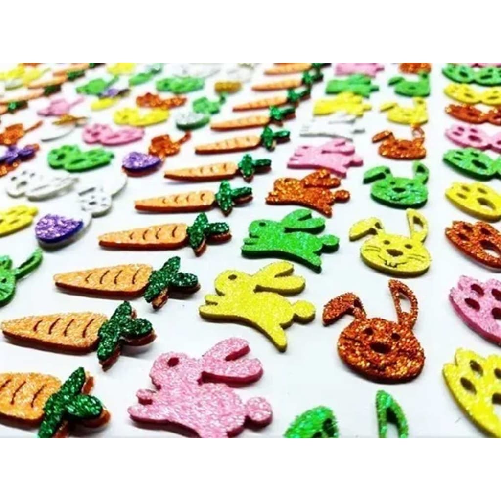 kit100 Adesivos Páscoa Glitter Pet Petshop Cão E Gato