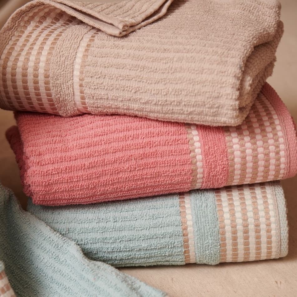 Kit/Jogo 2 Toalhas De Banho Tóquio Canelada 140cm x 75cm 360gr/m² 100% Algodão