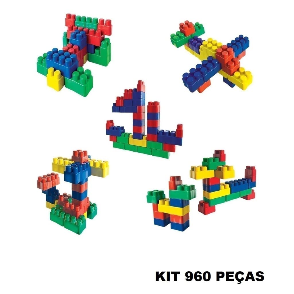 Mini Kit Blocos De Montar 960 Peças Brinquedo Infantil