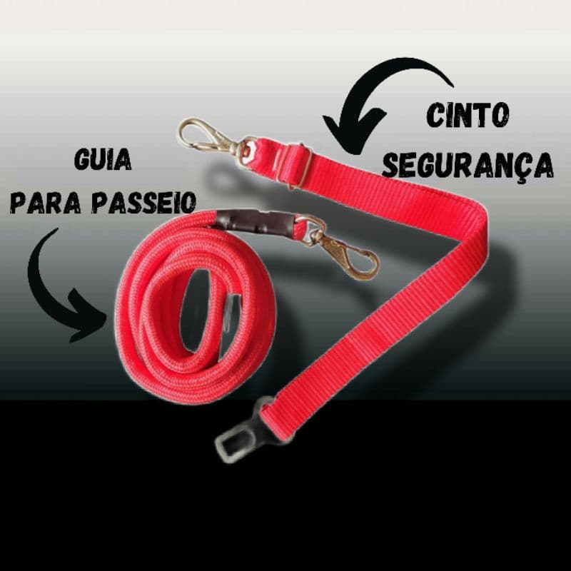 Guia para cachorro + cinto de segurança pet