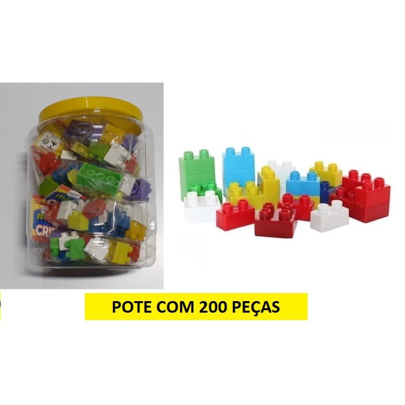 Kit Blocos De Montar 200 Peças Brinquedo Didático Infantil