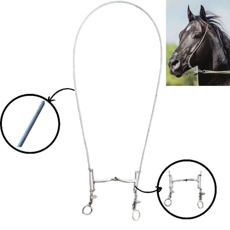 Freio Gag Bit Para Cavalo Equinos Com Cabo De Aço Encapado