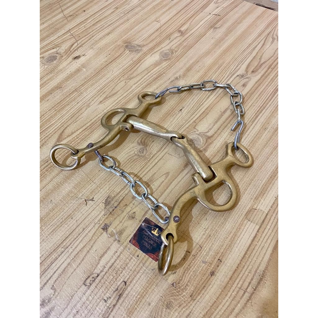 Bridão Cavalo De Metal Amarelo 4 Quatro Redeas Top Qualidade