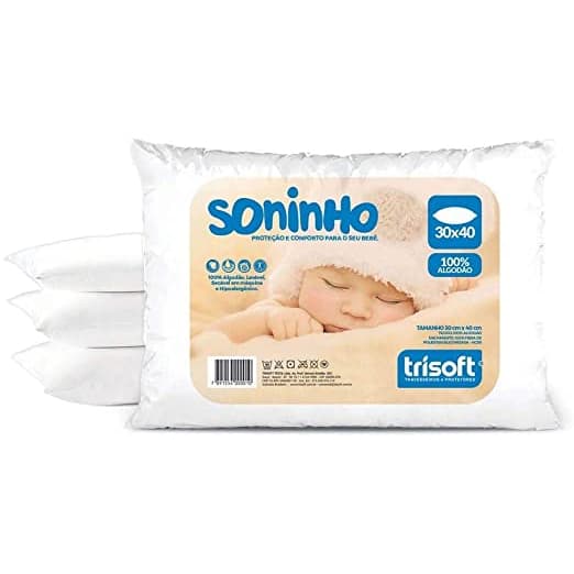 Travesseiro Antialérgico Para Bebe 30x40 Travesseiro Infantil Mini Fofo Macio