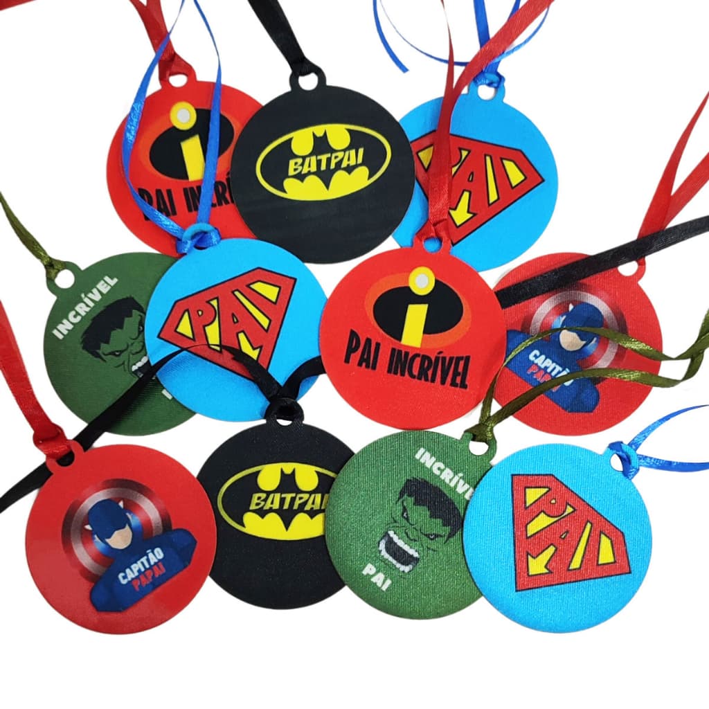 Gargantilha pet medalhão medalha dia dos pais 50 unidades