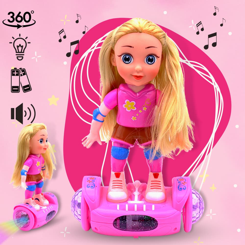 Boneca Hoverboard Bate E Volta Luz E Som