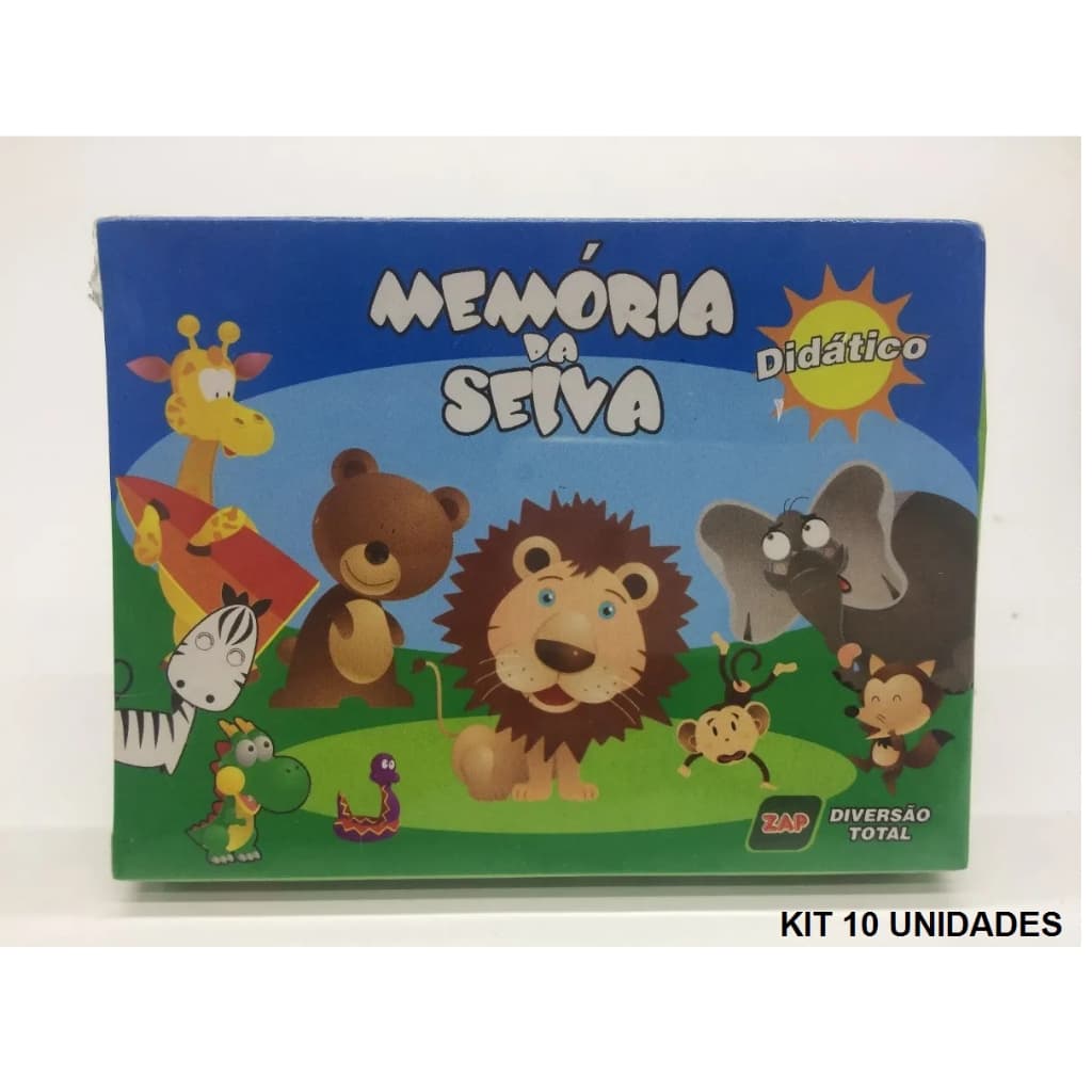 Kit 10 unidades Brinquedo Jogo da Memória Infantil Didático Memória da Selva