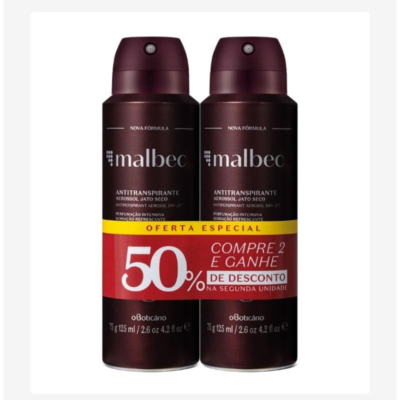 Promo Pack Desodorante Antitranspirante Malbec ( 1 ou 2 unidades )