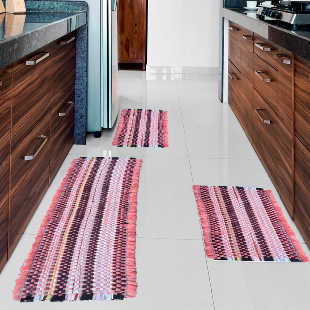 Kit Jogo 3 Tapetes 2 Tapete Médio + 1 Passadeira