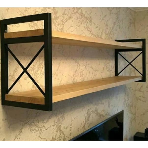 Prateleira Industrial Suspensa ate 115cm Organizadora Livros Decorações Sala, Cozinha, Lavanderia