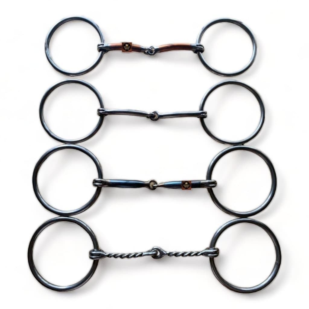 Kit 4 Bridão Argola Inox Embocadura Doma Adestramento Cavalo