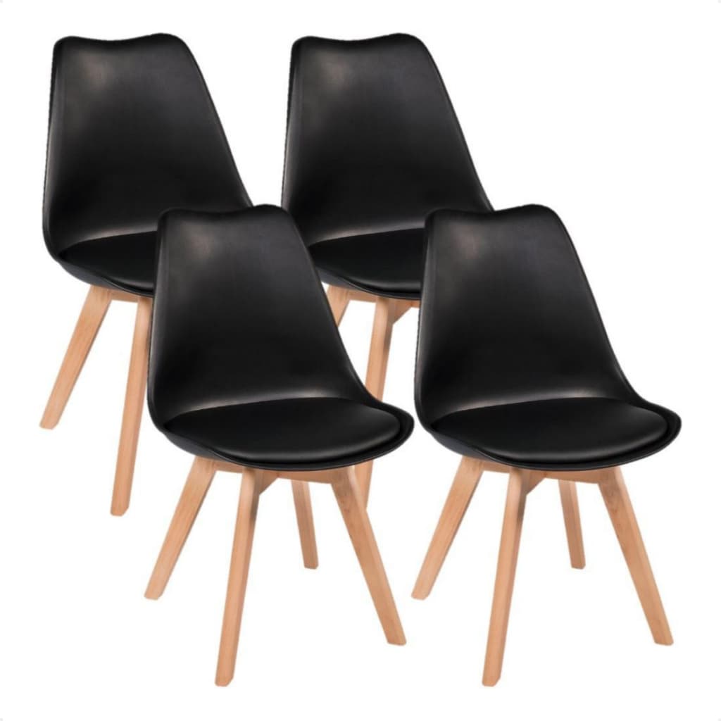 Cadeiras Jantar Leda Eames Kit 4 Charles Luisa Saarinen Design Wood Estofada Base Madeira