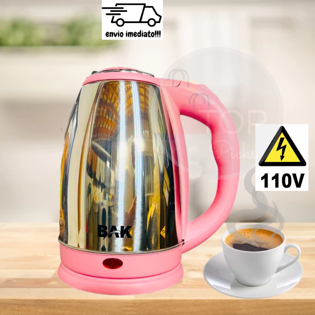 Chaleira Elétrica 110V Inox 1,8 Litros Rosa Jarra Elétrica Para Ferver Água Preparar Chá e Café
