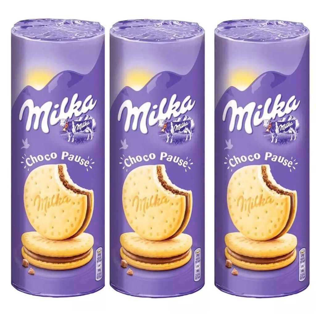 3 Biscoito Recheado Com Creme De Chocolate Milka 260g