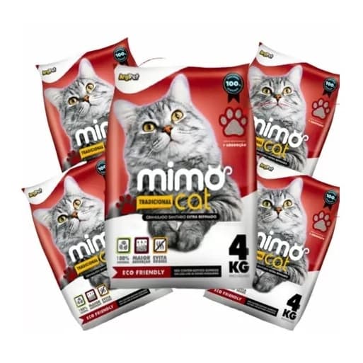Fardo 5 Areia Sanitária Higiênica Mimo Cat Perfumada para Gatos  - 4kg