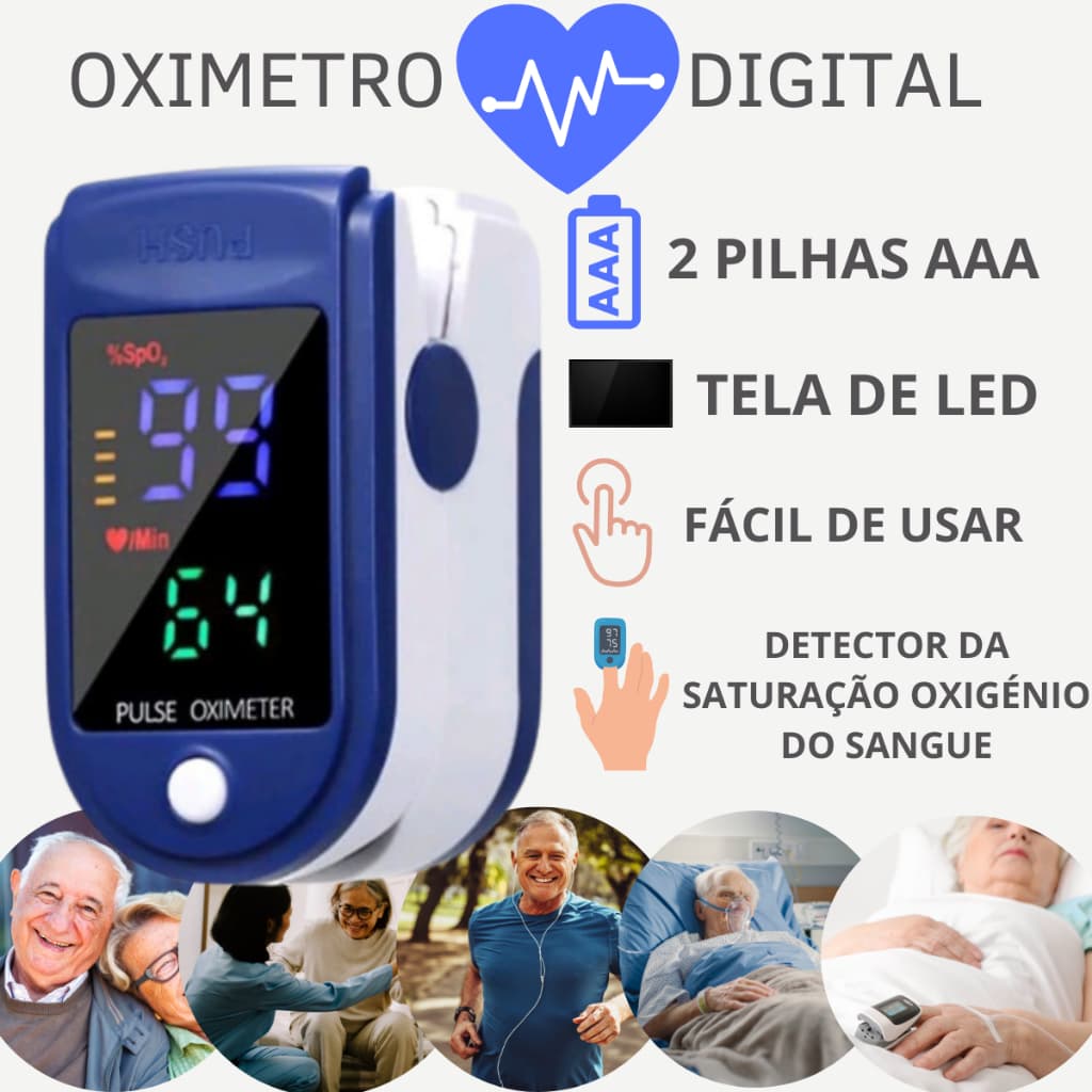 Oxímetro Digital De Dedo Medidor De Saturação Portátil