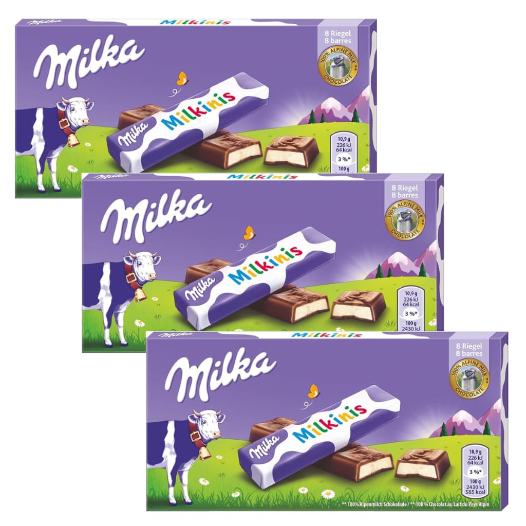 3 Caixa De Chocolate Milka-milkinis Sticks Tablete Importado