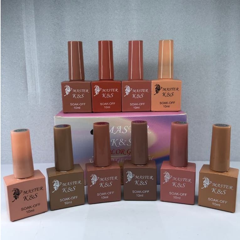 Kit Esmaltes Em Gel K&S 10ml tons nude
