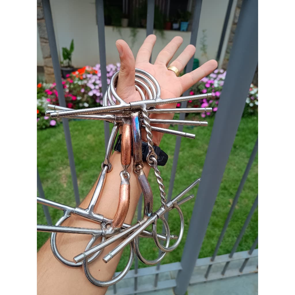 Bridão Caneta para Cavalo Montaria inox Bridea Agulha Articulado Abridao De Cavalo