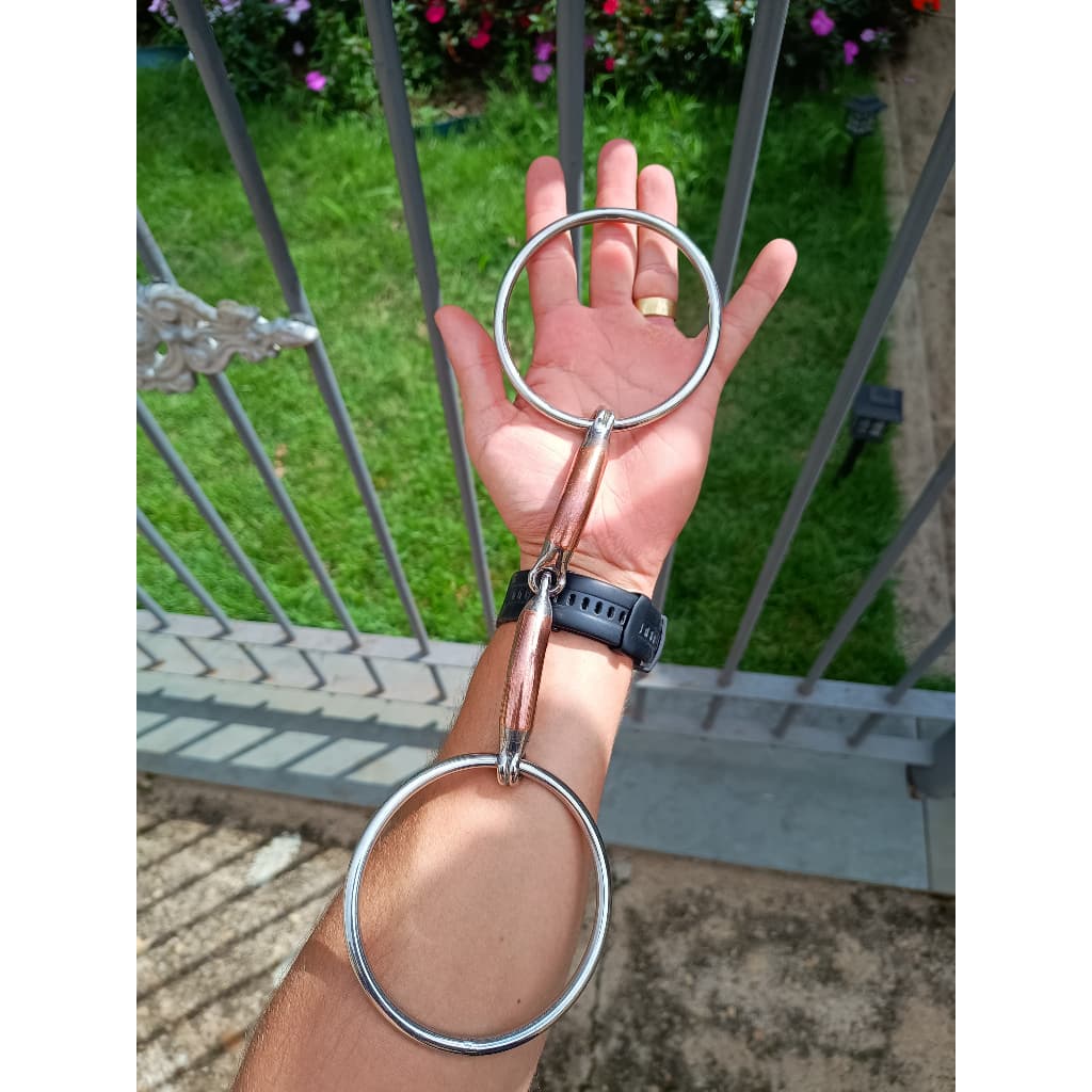Bridão Argola  Inox Bocal Torcido Para Cavalo