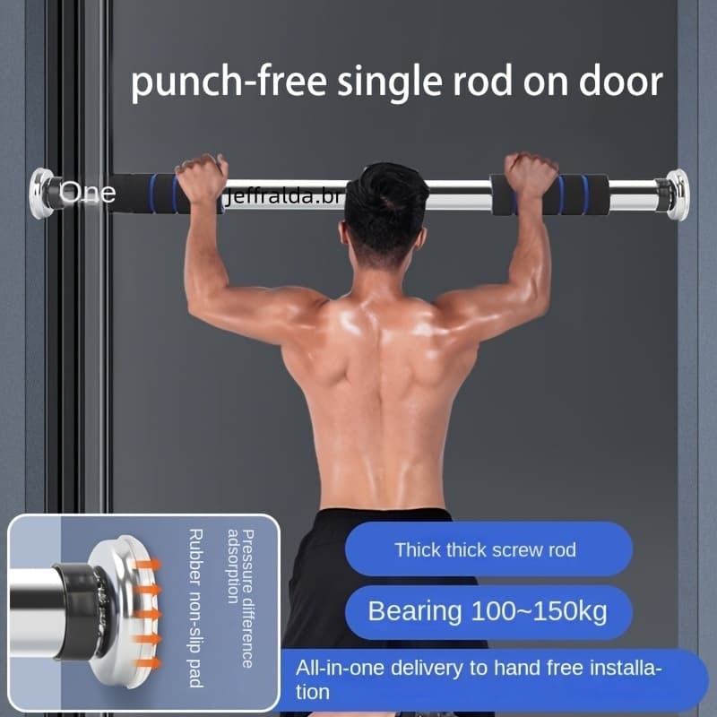 Barra Fixa Flexão Porta Apoio Regulável 64 a 100 Cm