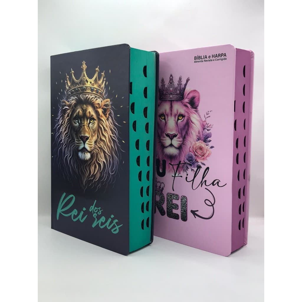 Kit 2 Bíblias  Sagrada Tamanho Grande Capa Dura Com Harpa Palavras de Jesus em Vermelho