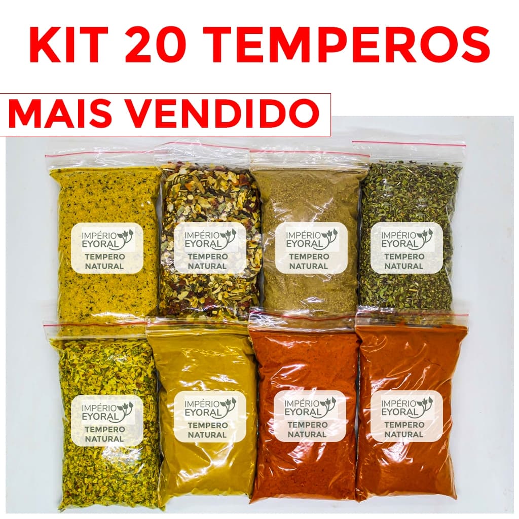 Kit com 20 unidades de Temperos e Condimentos para sua Cozinha mais vendido temperos e condimentos