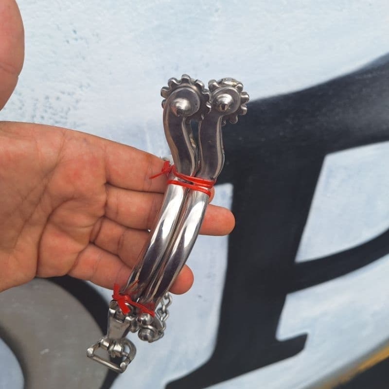 Espora doma inox vaquejada profissional + correias