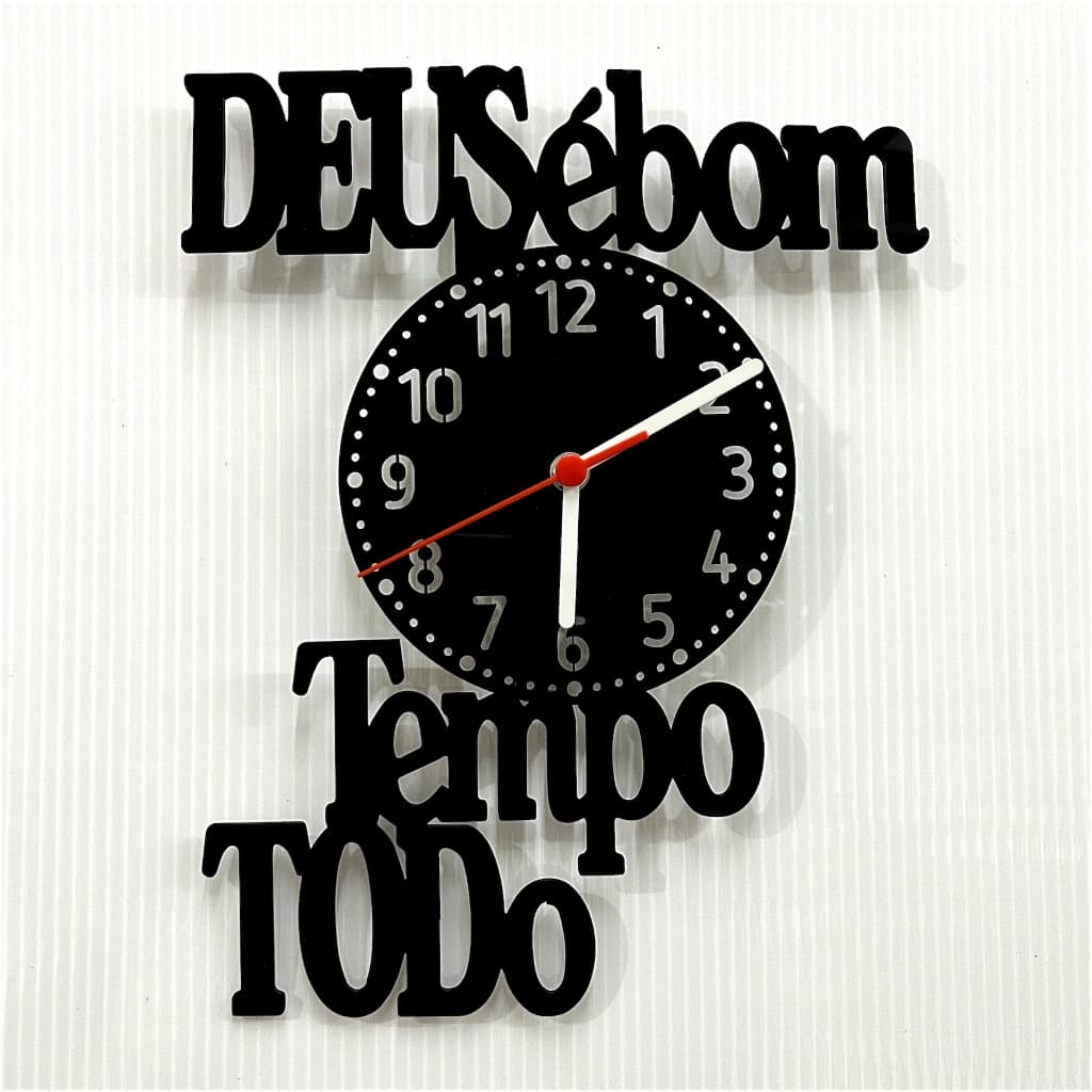 O Tempo Todo com Deus – Relógio Decorativo em MDF Decoração Deus é Bom o Tempo Todo