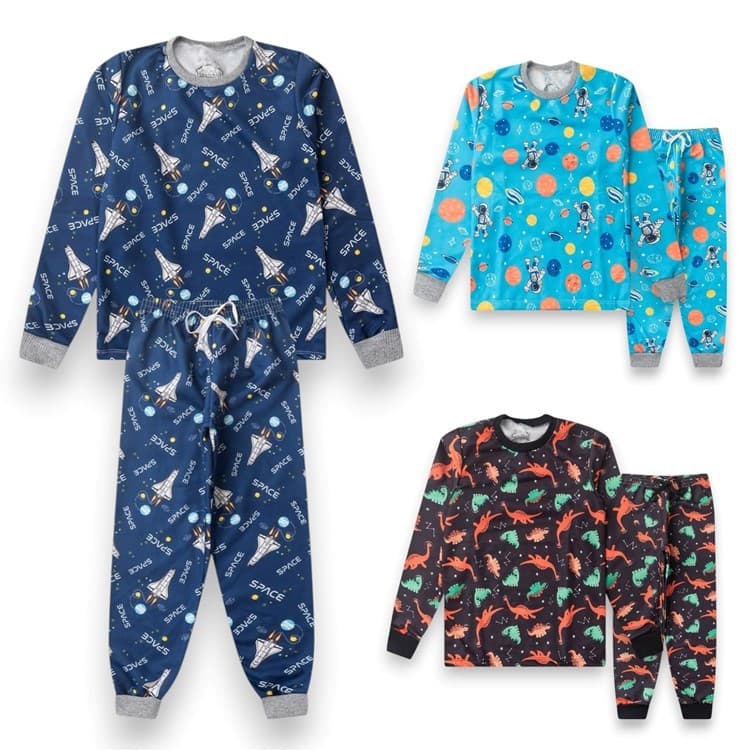 Conjunto Moletom Infantil Peluciado Estampado. 2 ao 10. Pijama. Roupa de Menino