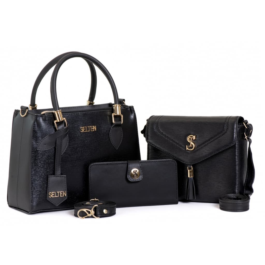 Kit Bolsa Transversal Feminina Alça Ajustável Tote e Bolsa Tiracolo de lado Com Carteira