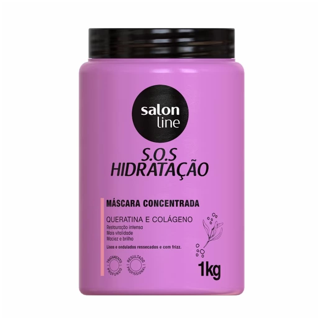 Máscara S.O.S Hidratação Queratina e Colágeno Salon Line 1kg