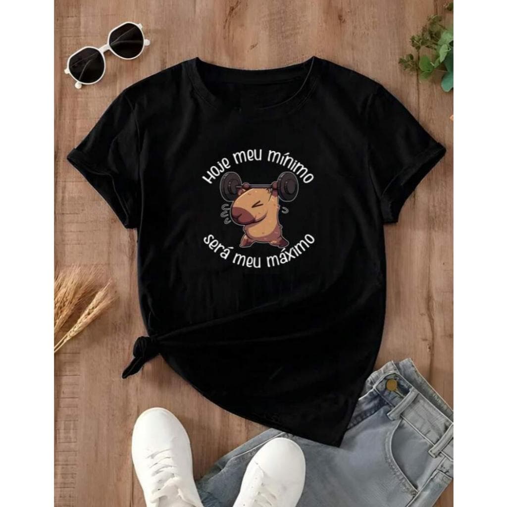 Camiseta Capirava Hoje meu Mínimo Será meu Máximo 100% Algodão Academia