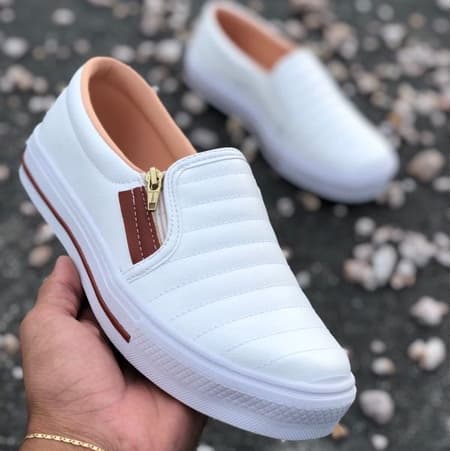 Tênis Sapatênis Sapatilha feminino Slip On Zíp casual Leve e confortável envio imediato