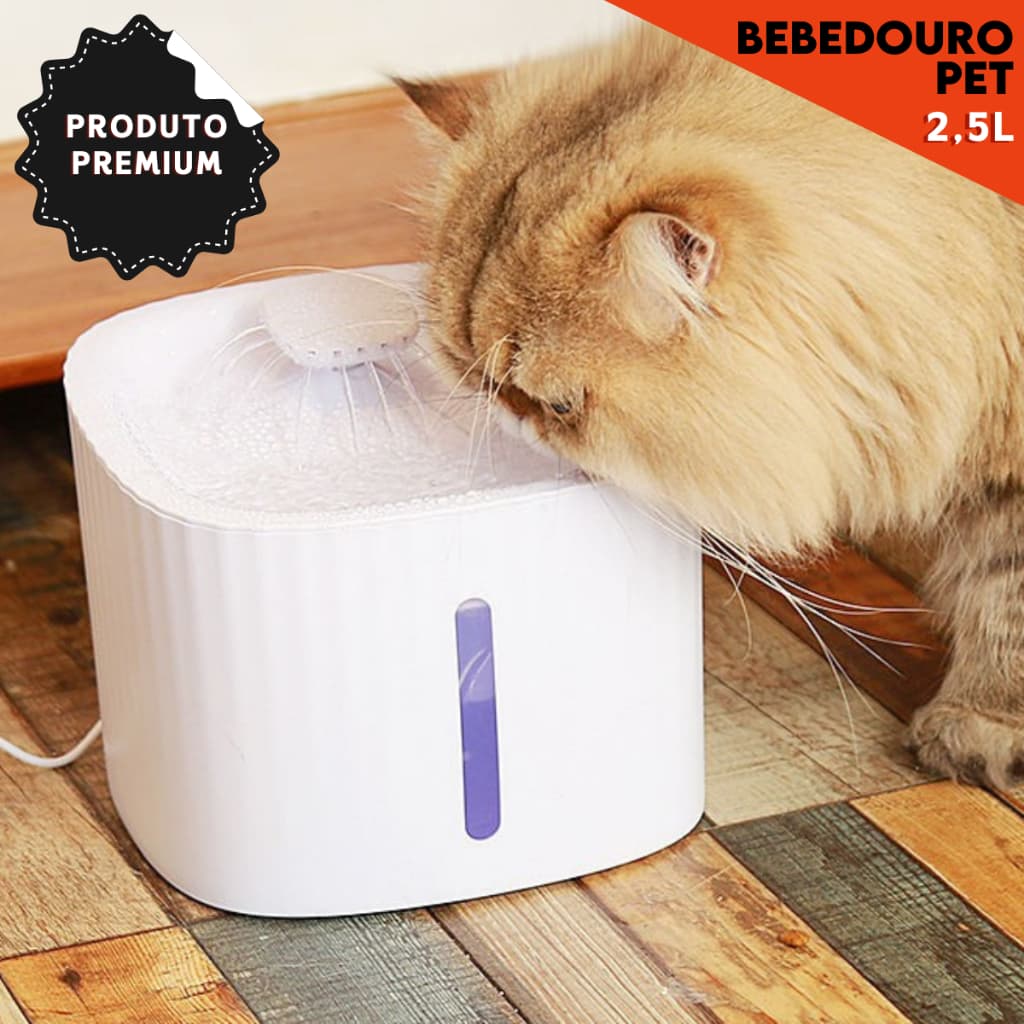 Fonte de Água Automática Elevada para Pets Bebedouro Prático e Higiênico Água Fresca e Limpa - SHEFA
