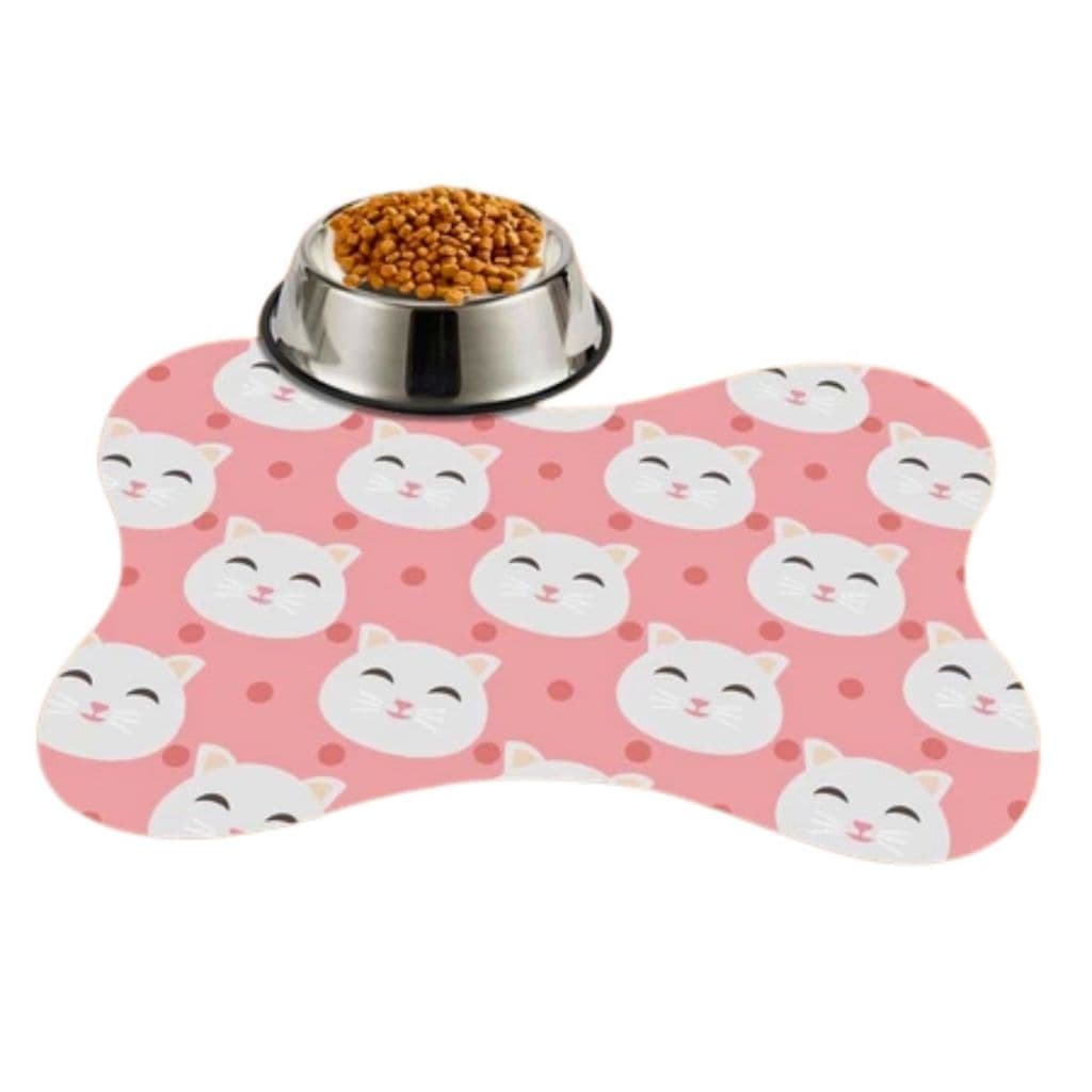 Tapete Pet Antiderrapante Emborrachado Gato Bebedouro Comedouro Lavavel Macio Gatinhos Rosa Comida