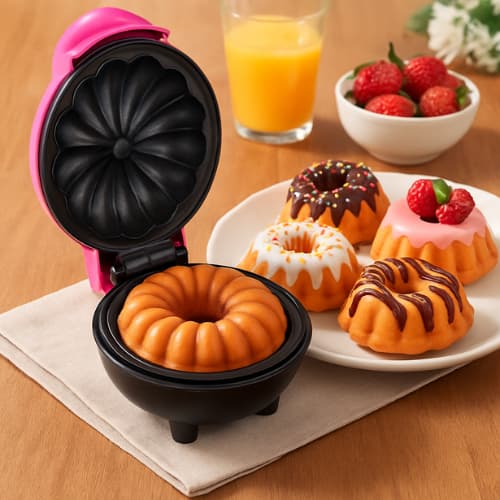 Máquina de Mini Bolos Elétrica 7 Minutos – Ideal para Cupcakes, Bolinhos e Sobremesas Rápidas COR ALEATÓRIA
