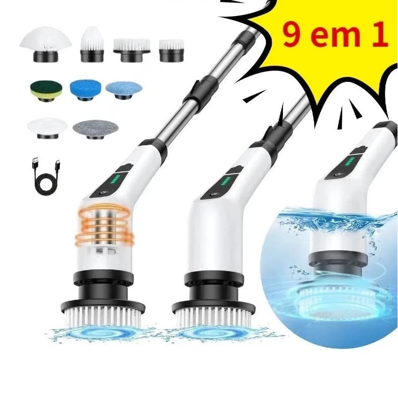 Esfregador Giratório Elétrico Escova Limpeza Elétrica 360 Graus 25W