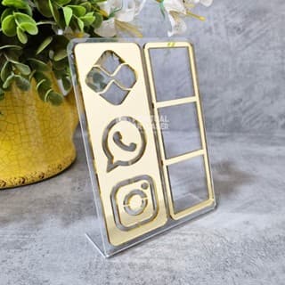 Placa Pix 3 Em 1 QR Code em Acrílico Loja Balção Mesa