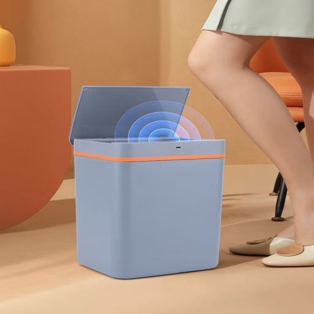 Lixeira inteligente Automatica - Tecnologia de sensor de toque, carregamento USB, perfeita para sala de estar e cozinha,