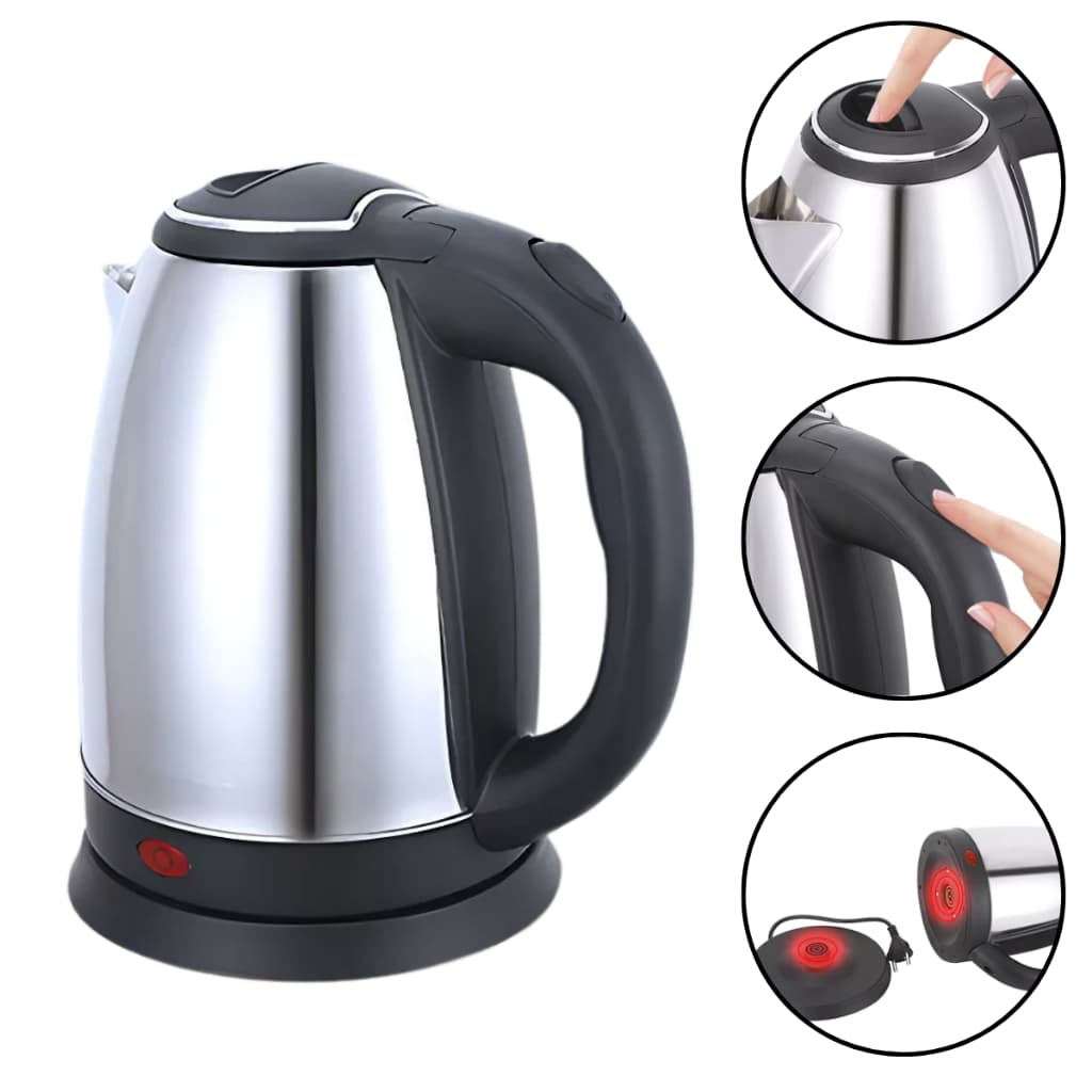 Chaleira Elétrica 1,8 Litros Jarra Garrafa Bule Inox 110V ou 220V Desligamento Automático Chá Café