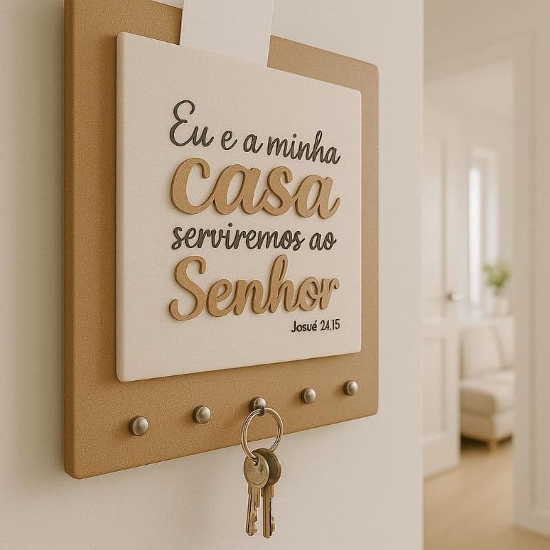 Porta-Chaves de Parede em MDF – 5 Ganchos | Decorativo, Multiuso, Design Moderno | Envio Mega Rápido