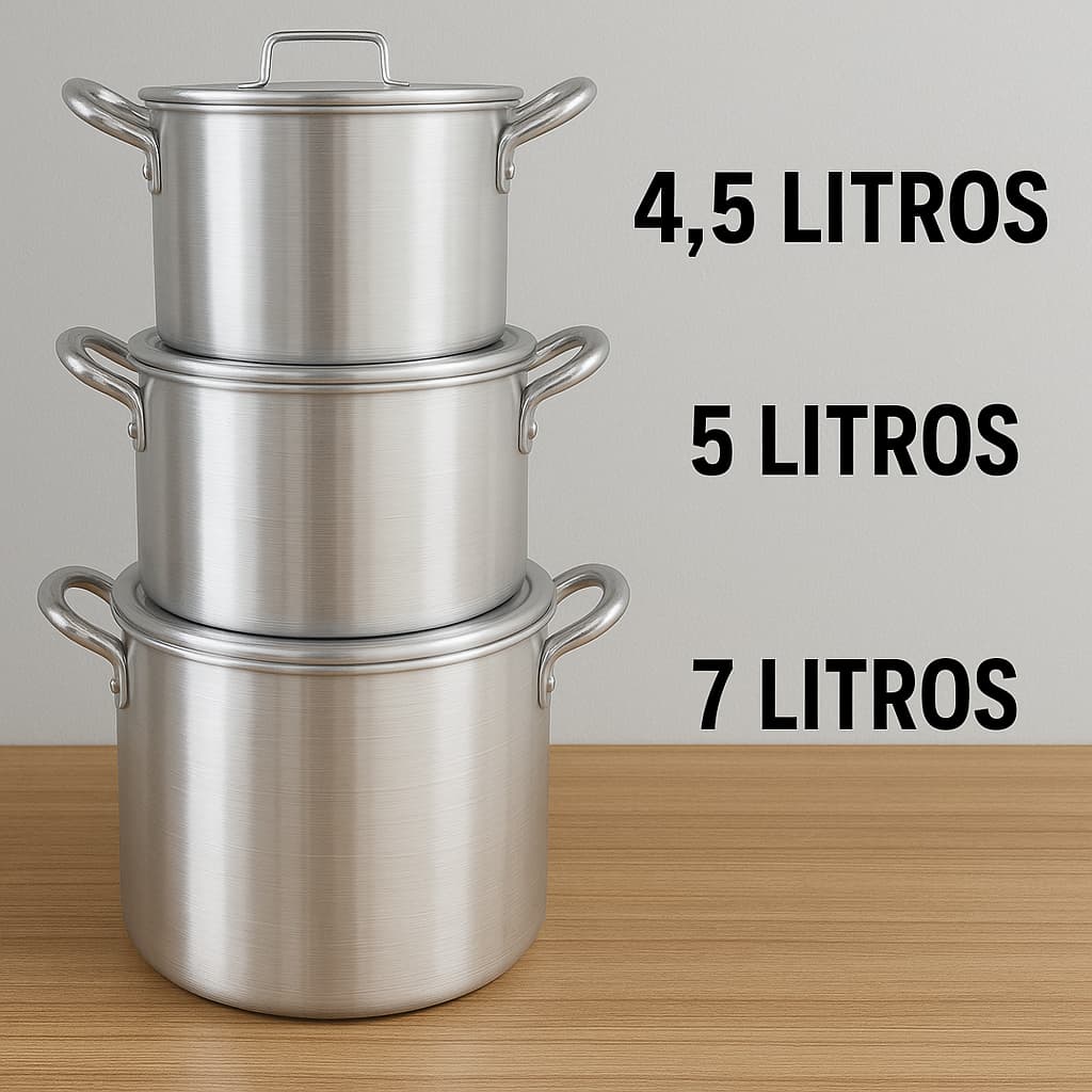 conjunto de panelas alumínio grande, KIT FEIJOADA FIM DE SEMANA ,  3 PANELAS FEIJOADA, SOPA E CALDOS