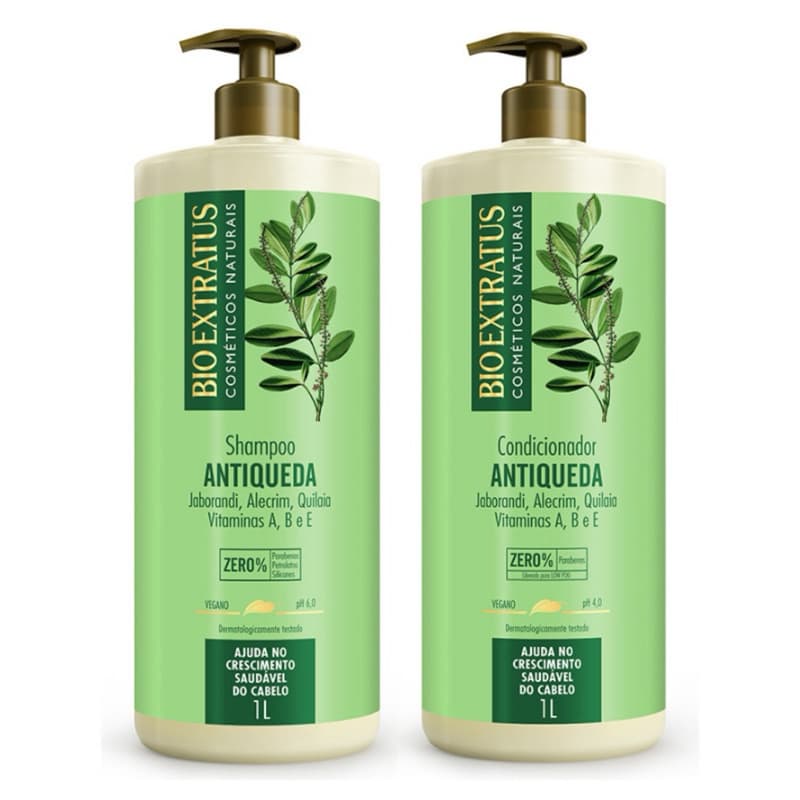 Kit Jaborandi Bio Extratus Shampoo e Condicionador - 1L Antiqueda e Crescimento