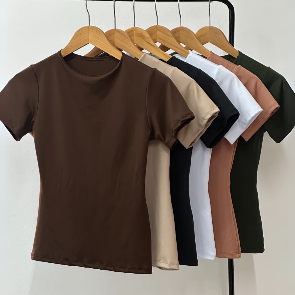 Blusa Blusinha Feminina Suplex Duplo Básica Elegante Blogueira Tendencia