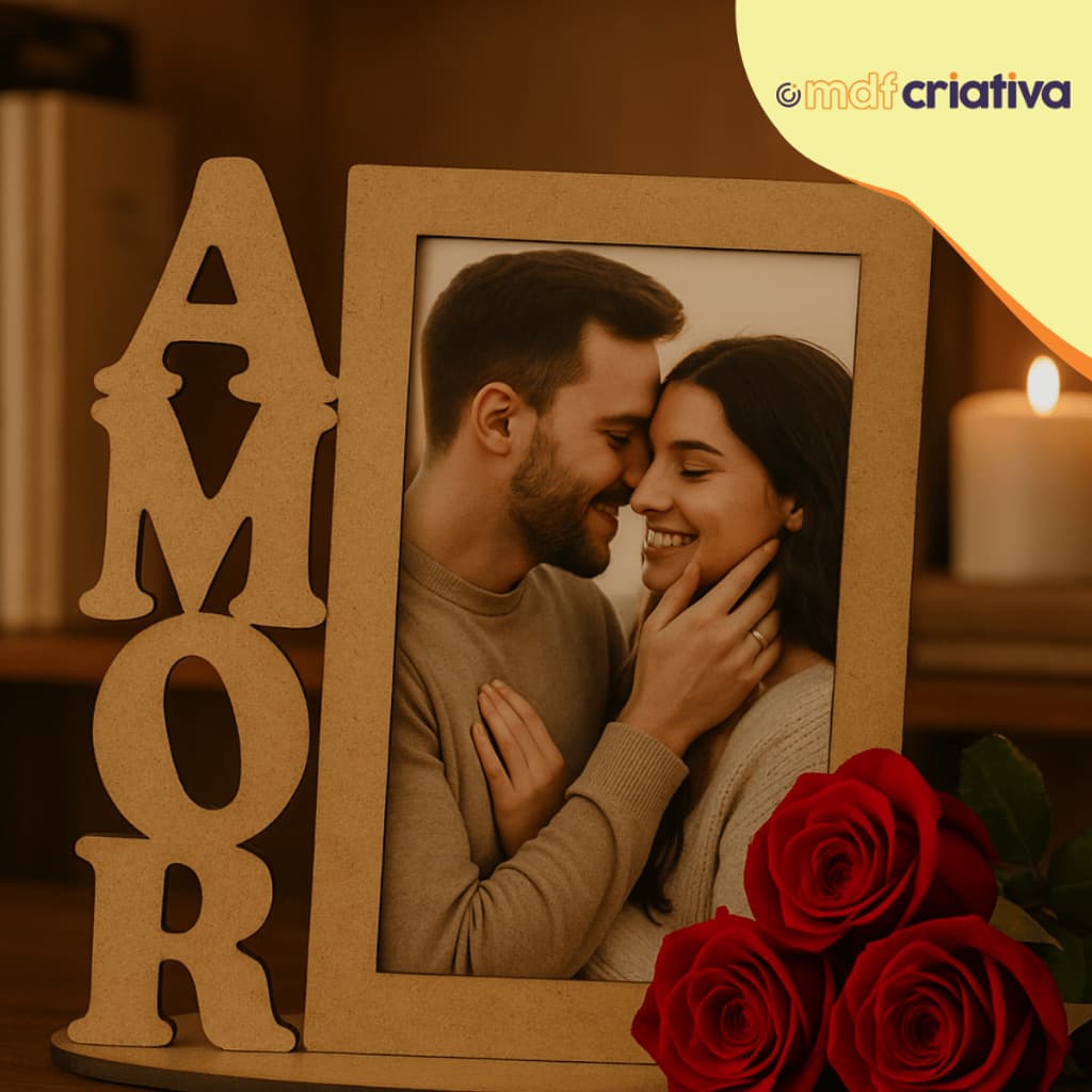 Kit Porta Retrato Lembrancinha Amor Presente Dia Dos Namorados Festas Decoração - Mdf Criativa