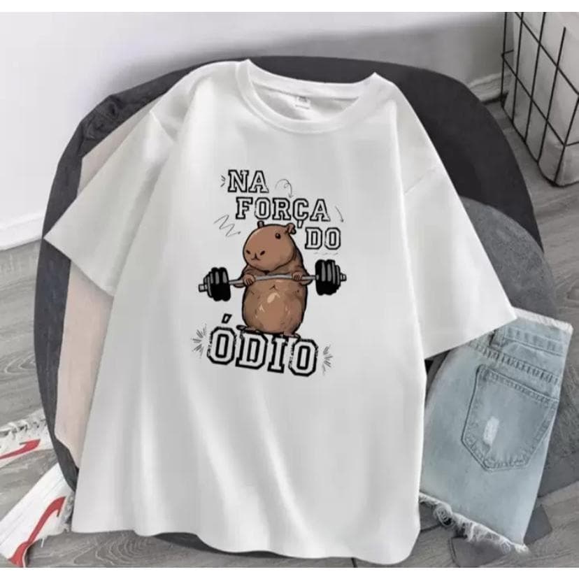 Blusa Camiseta Na Força do Ódio Capirava 100% Algodão Academia Treino Moda Feminina