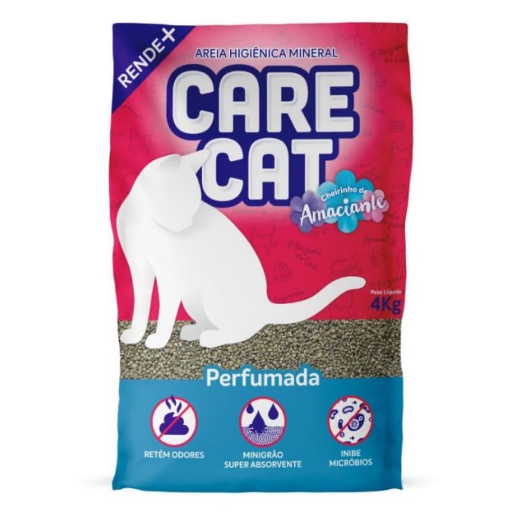 AREIA HIGIÊNICA CARE CAT PERFUMADA 4 KG PARA GATOS